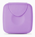 A small plastic case appropriately sized for condoms or sex toy wipes